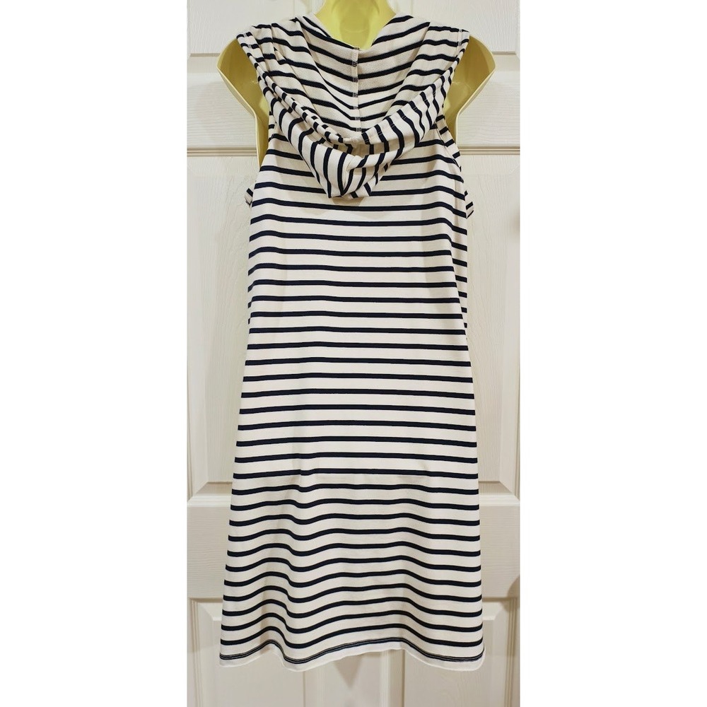 Disney x Junk Food Womens Mickey Mouse Stripe Hooded Sleeveless Dress Blue White - Picture 4 of 11